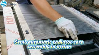 Semi-Automatic Radiator Core Assembly Machine Working Process 🔧#radiator #manufacturing #machine